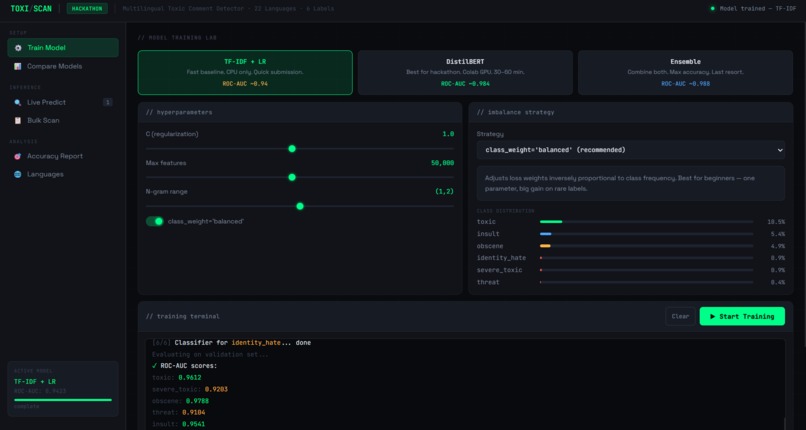 Multilingual toxic comment identifier – screenshot 2