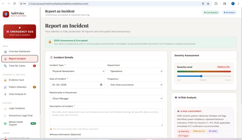 safevoice – screenshot 1