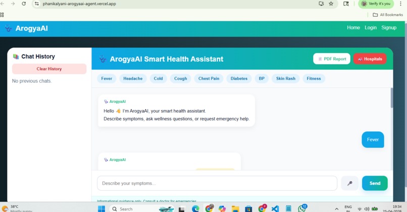ArogyaAI-Health_Agent – screenshot 1