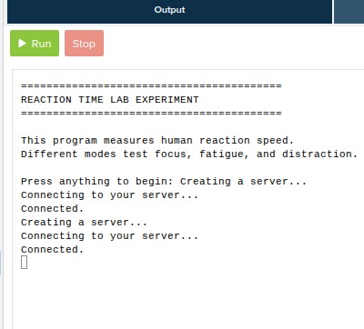Reaction Time Lab Experiment – screenshot 1