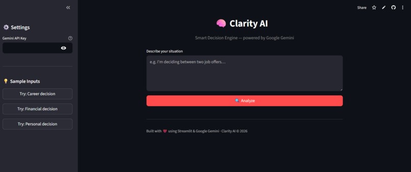 Clarity AI: Smart Decision Engine – screenshot 1