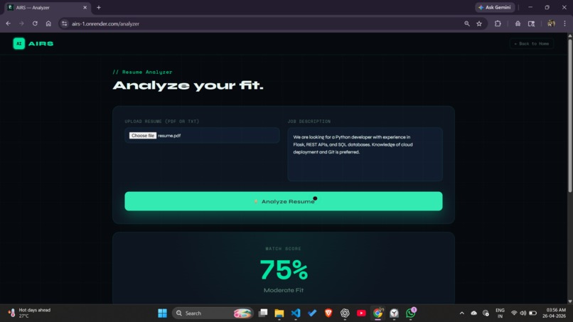 AIRS - Automated Intelligence for Resume Screening – screenshot 1