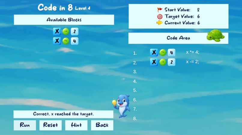 Code in 8 – screenshot 1
