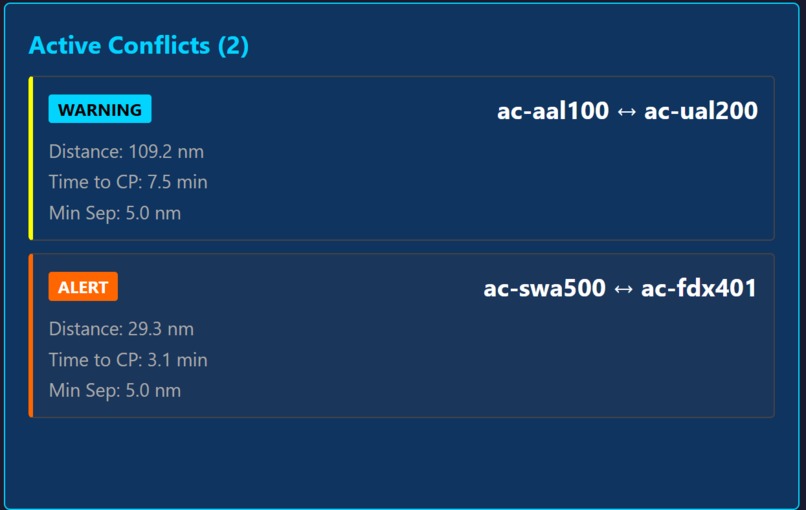 Aircraft Conflict Detection Traffic Control – screenshot 3