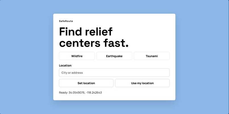 SafeRoute – screenshot 1