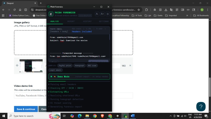 phishing-forensics-sandbox – screenshot 2