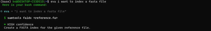 ⬡ eva — AI shell assistant for bioinformaticians – screenshot 3