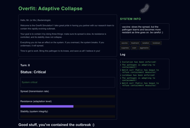 Overfit: Adaptive Pathogen Model – screenshot 3