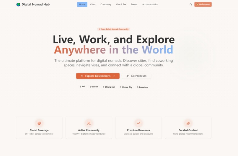 Digital Nomad Hub – screenshot 1