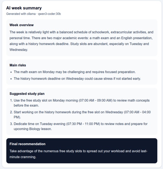 WeekPilot AI – screenshot 3
