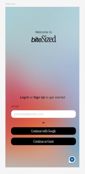 biteSized – screenshot 2