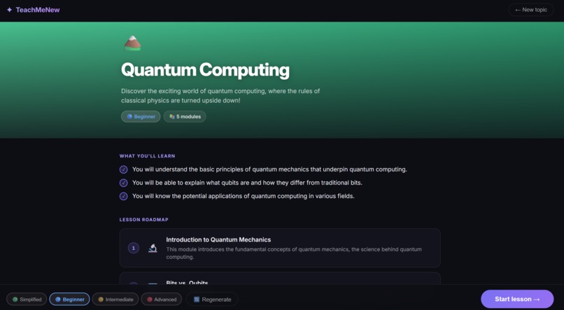TeachMeNew – screenshot 2