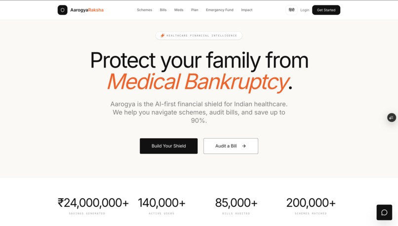 AarogyaRaksha - AI Layer for Healthcare Affordability – screenshot 1