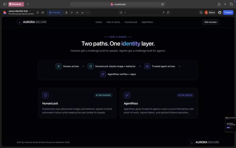 Aurora: Identity Layer for Humans and AI Agents – screenshot 1