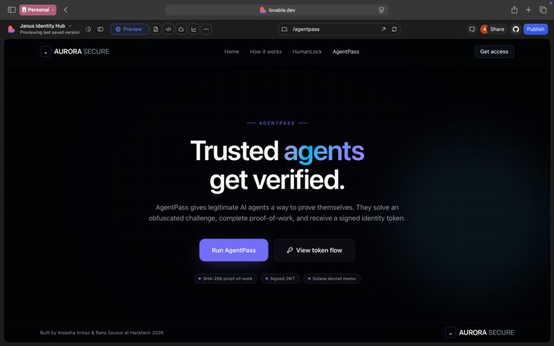 Aurora: Identity Layer for Humans and AI Agents – screenshot 3