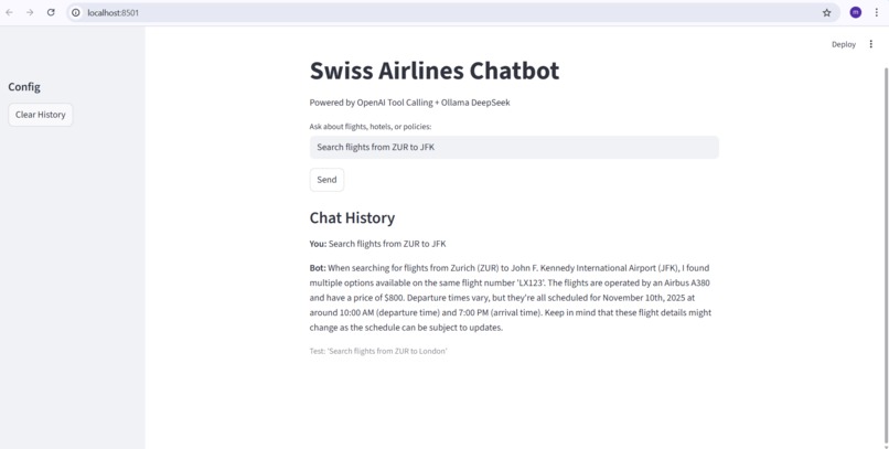 Swiss Airlines AI Assistant – screenshot 2