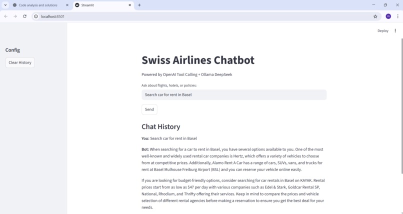 Swiss Airlines AI Assistant – screenshot 3