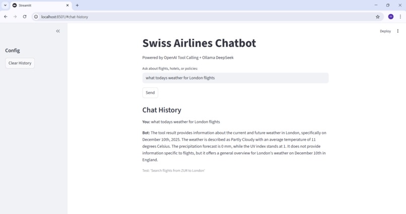 Swiss Airlines AI Assistant – screenshot 5