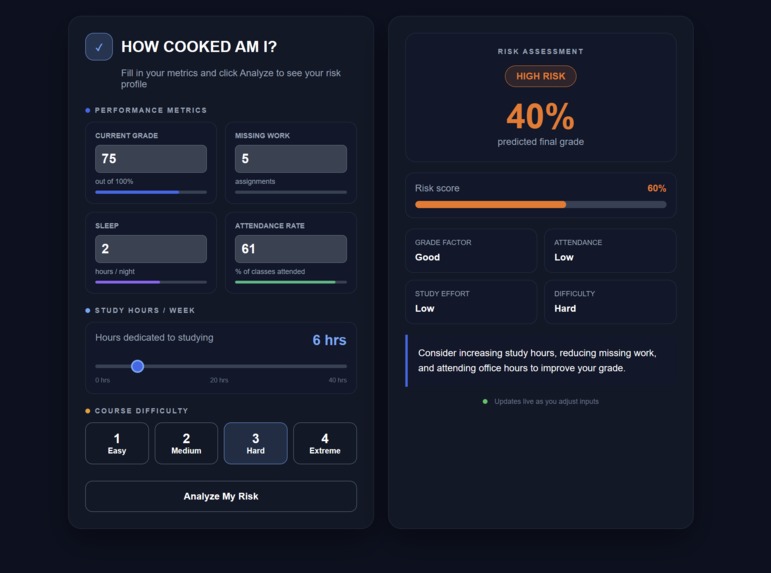 Academic Risk Predictor System – screenshot 1