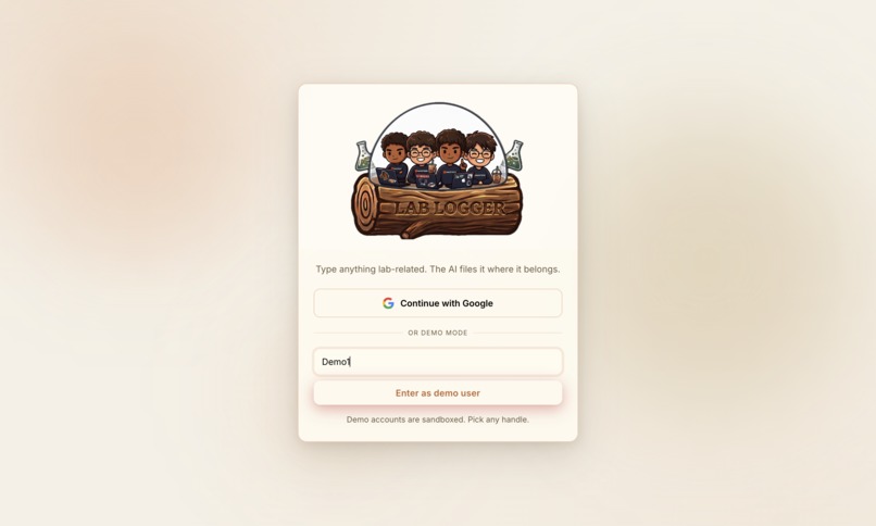 Lab Log – screenshot 1