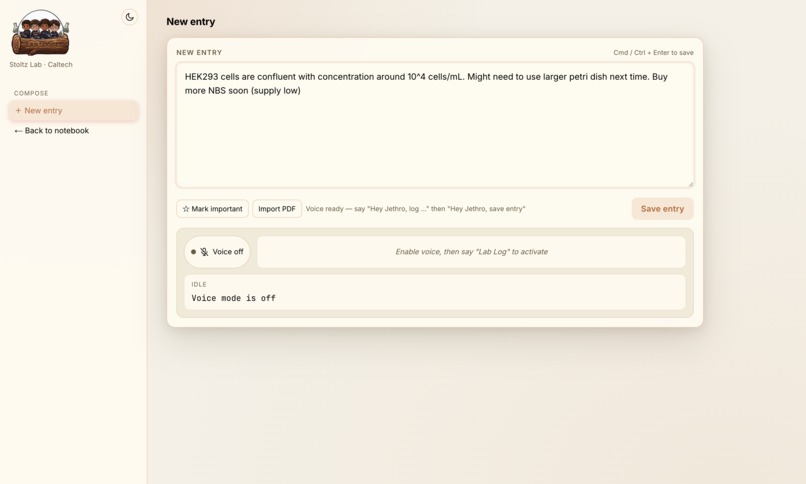 Lab Log – screenshot 3