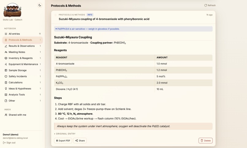 Lab Log – screenshot 5