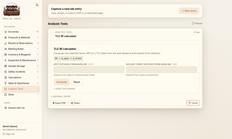 Lab Log – screenshot 6