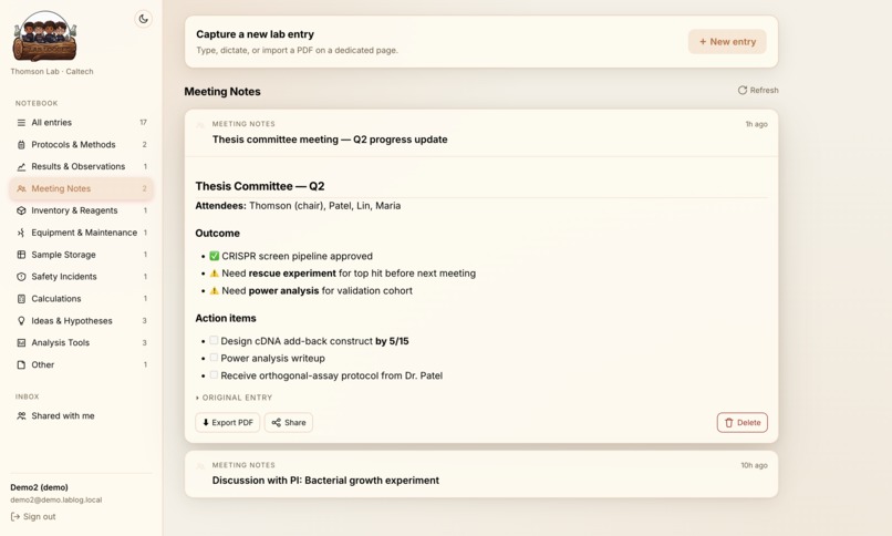 Lab Log – screenshot 9
