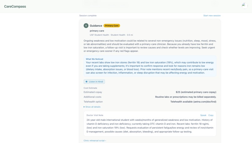 CareCompass – screenshot 2