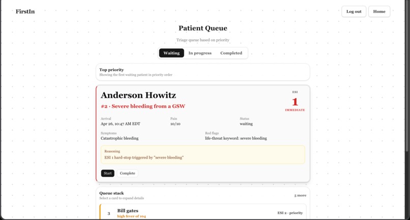 FirstIn – screenshot 1