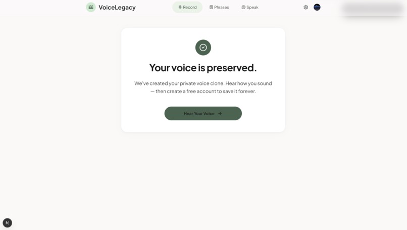 VoiceLegacy – screenshot 1