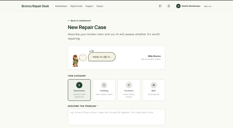 Bronco Repair Desk – screenshot 2