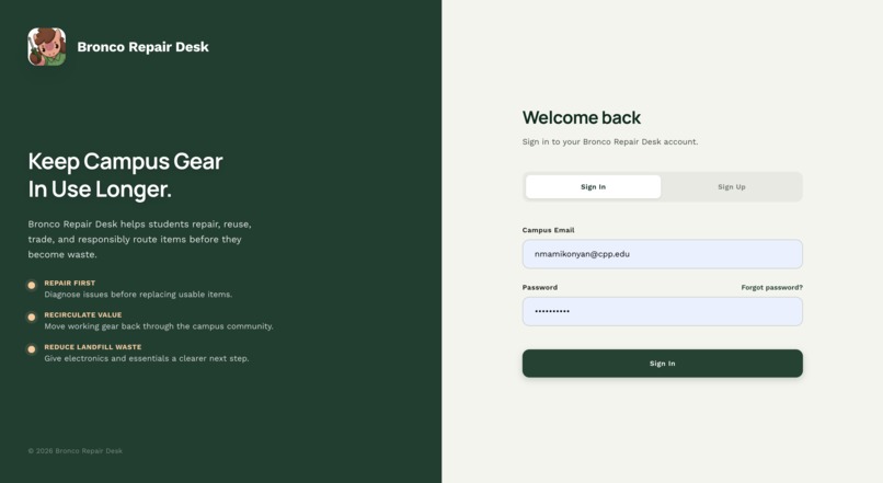 Bronco Repair Desk – screenshot 1