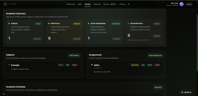 Life OS – screenshot 2