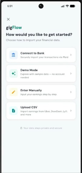 gigFlow – screenshot 1