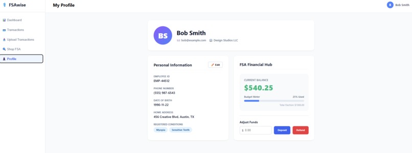 FSAwise – screenshot 2