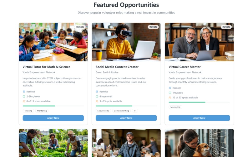 Find Your PerfectVolunteer Match – screenshot 1