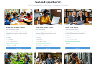 Find Your PerfectVolunteer Match