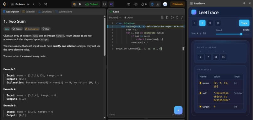 LeetTrace – screenshot 1