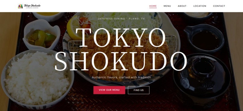 Tokyo Shokudo Website – screenshot 1