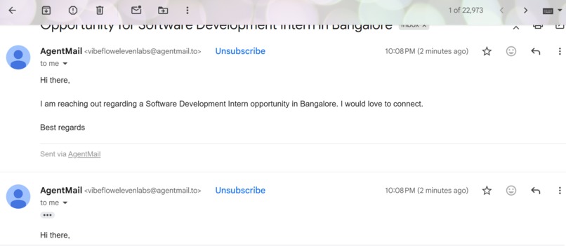Track 1 + Bonus Track:Recruiter Email Outreach + VibeflowBot – screenshot 3