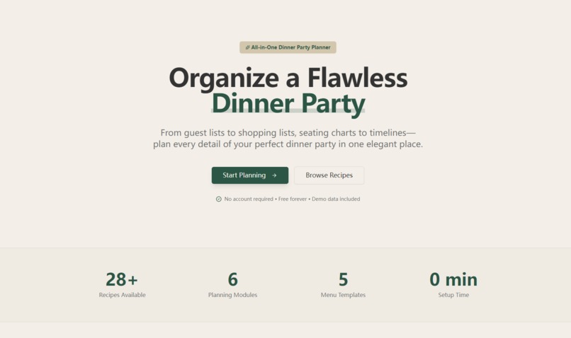 Dinner Party Planner – screenshot 1