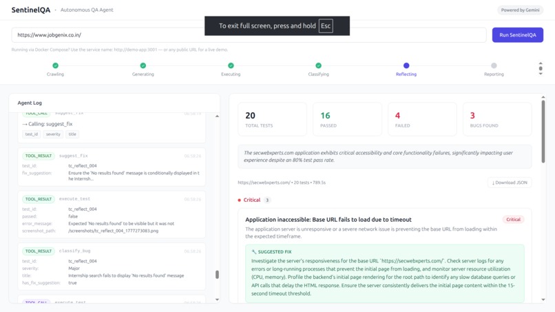 sentinelQA – screenshot 3