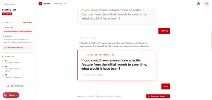 Inquest - Project Post Mortem Report Generator – screenshot 3