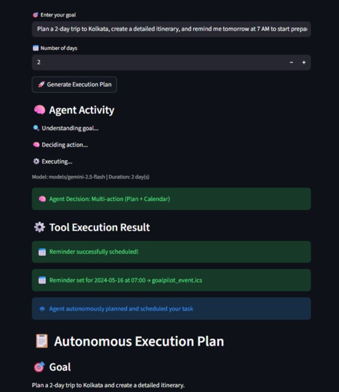 GoalPilot AI — Autonomous Execution Agent – screenshot 2