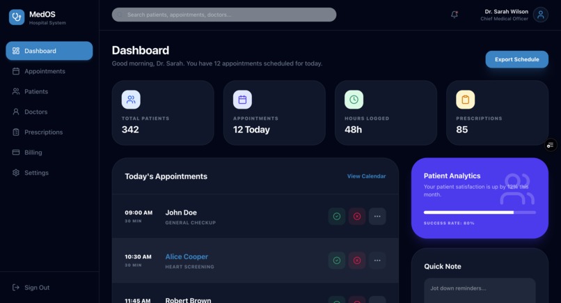 MedOS: Advanced Hospital Management System – screenshot 6