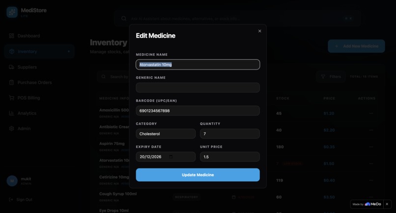 MediStore Lite – screenshot 3