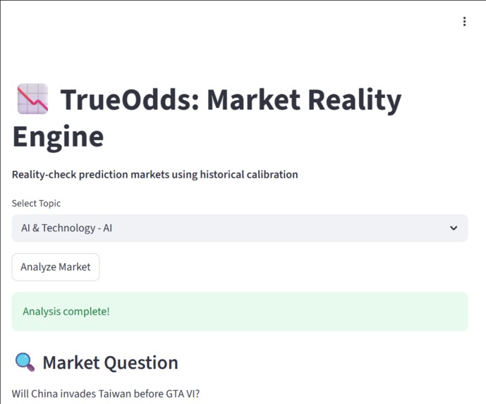 TrueOdds – screenshot 1