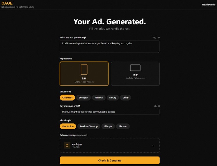CAGE – screenshot 1