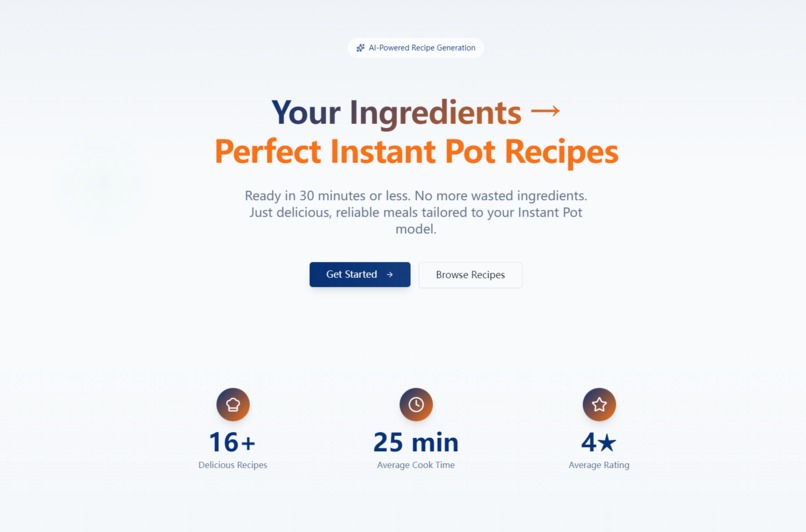 InstantPot Recipe AI – screenshot 1
